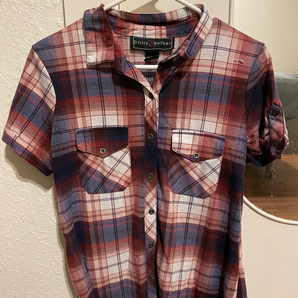 Short sleeved flannel shirt